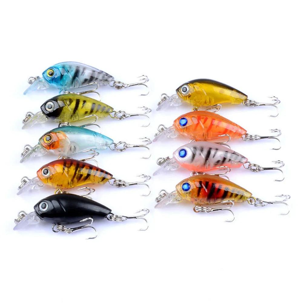 Artificial Minnow Wobblers Crank Fishing Lure 4.5cm 4g Treble Hook for Bass and Carp Fishing - Wild Frontier Gear LLC