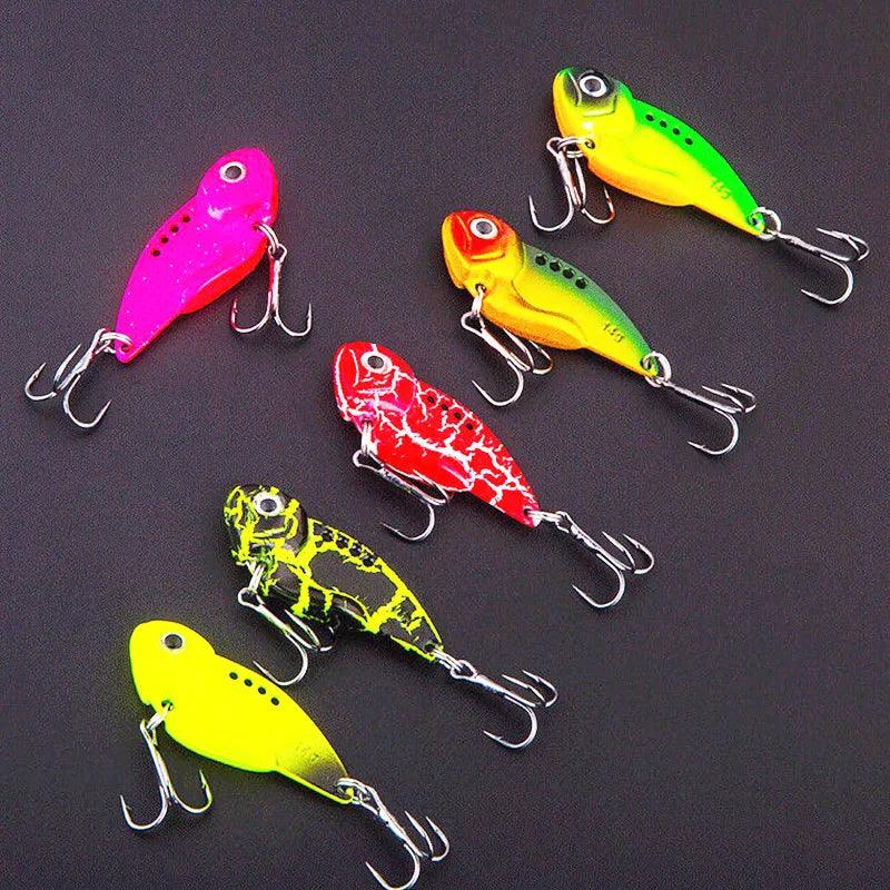 1Pcs Winter VIB Metal Spoon Fishing Lures 7g 10g 14g Jigs Vibrating Baits for Trout and Bass with Treble Hook Fishing Tackle - Wild Frontier Gear LLC