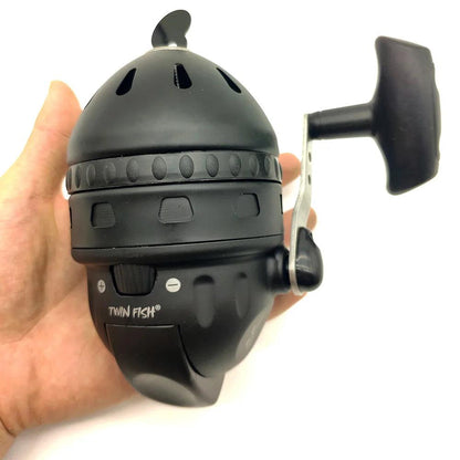 BL45 Large Closed Fishing Reel with 55M 6# PE Line for Outdoor Slingshot Fishing - Wild Frontier Gear LLC