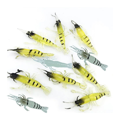 10pcs Wobbler Goods For Fishing Lure Prawn Tackle Artificial Bait Luminous Soft Silicone Carp Trout Winter No Hook Swimbait 4cm