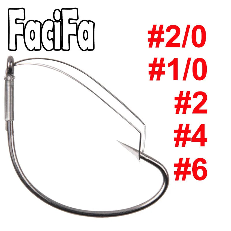 20pcs Weedless Barbed Fishing Hook Wacky Rig Hook High Carbon Steel Bass Single hook