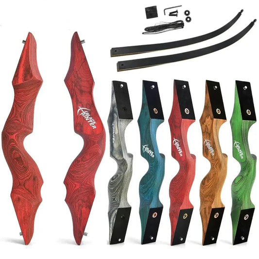 MUCX Black Hunter Traditional Takedown Recurve Bow - Adjustable 20-60lbs for Right/Left Hand Shooting and Hunting - Wild Frontier Gear LLC