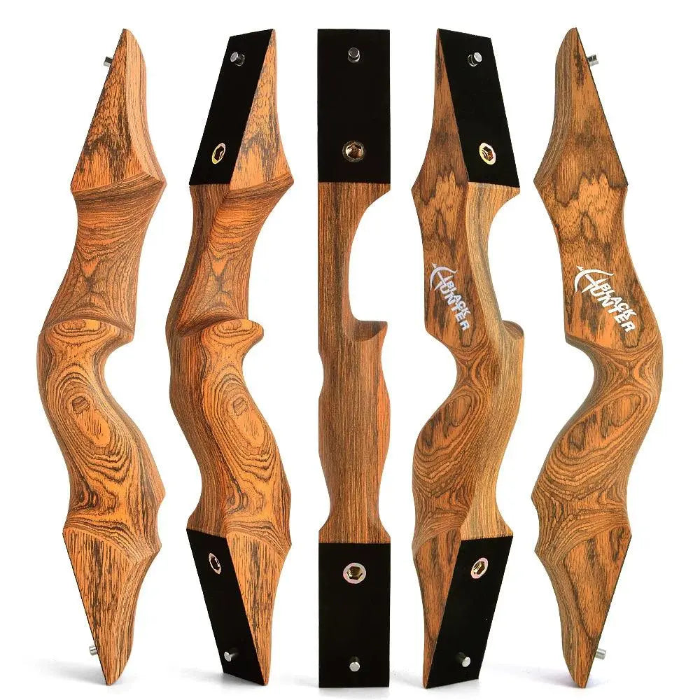 MUCX Black Hunter Traditional Takedown Recurve Bow - Adjustable 20-60lbs for Right/Left Hand Shooting and Hunting - Wild Frontier Gear LLC