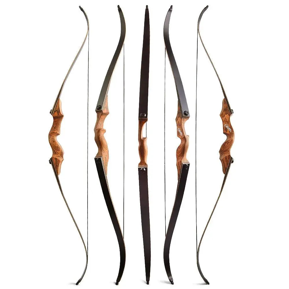 MUCX Black Hunter Traditional Takedown Recurve Bow - Adjustable 20-60lbs for Right/Left Hand Shooting and Hunting - Wild Frontier Gear LLC
