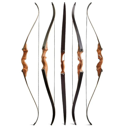 MUCX Black Hunter Traditional Takedown Recurve Bow - Adjustable 20-60lbs for Right/Left Hand Shooting and Hunting - Wild Frontier Gear LLC