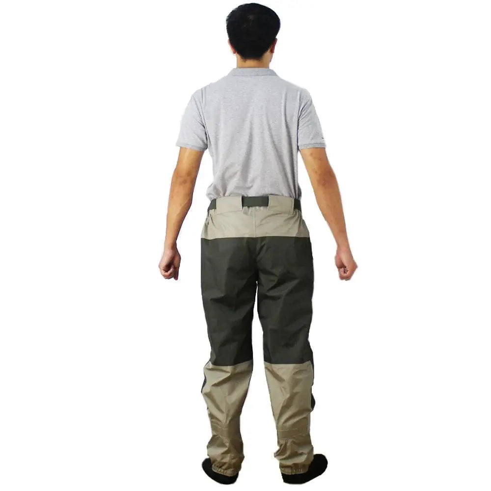 Men's Breathable Waterproof Fly Fishing Waist Waders with Reinforced Knees and Internal Pocket - Wild Frontier Gear LLC