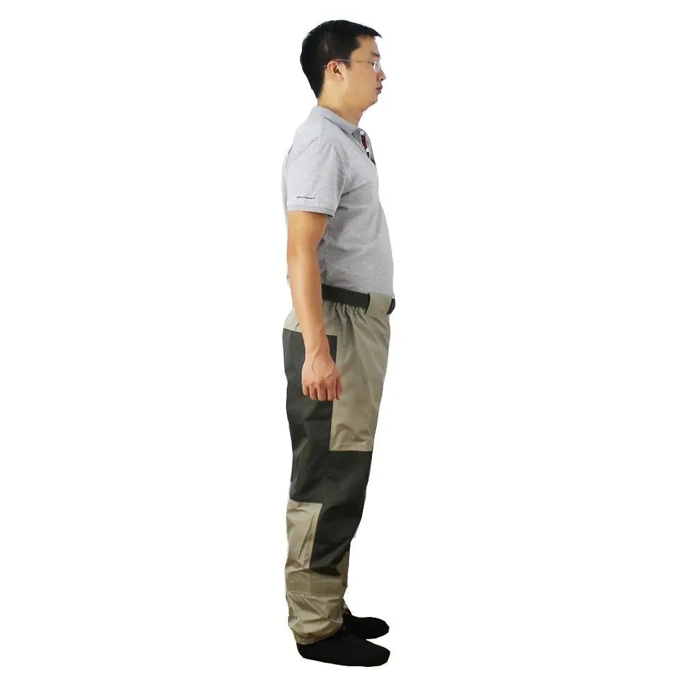 Men's Breathable Waterproof Fly Fishing Waist Waders with Reinforced Knees and Internal Pocket - Wild Frontier Gear LLC