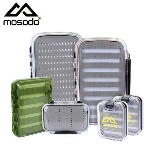 Mosodo Fly Fishing Box Plastic Slit Foam Lure Box Double Sides Waterproof Tackle Boxes Fly Easy Grip River Fishing Accessories - Wild Frontier Gear LLC