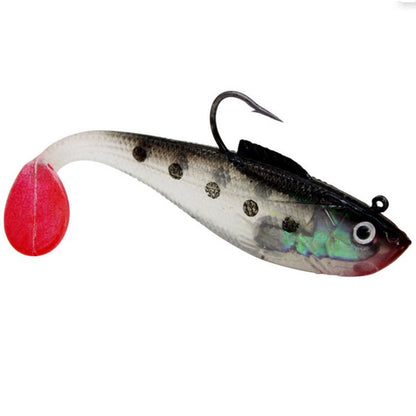 Lure Lead Plating Fish with Hook Soft Bait Fish-Shaped Bionic Artificial Bait Anti-Hook Bottom T Tail Simulation Bait