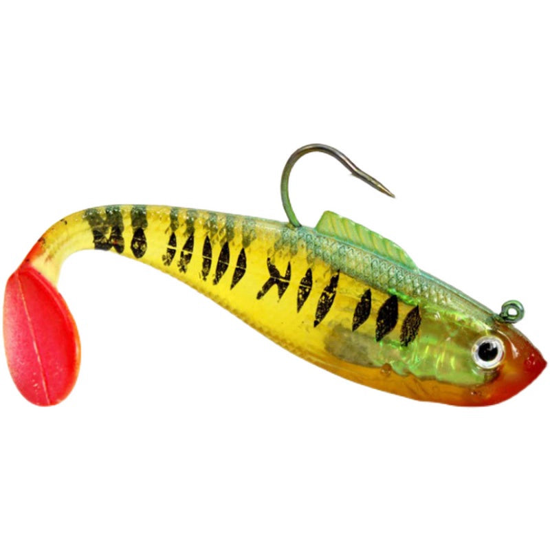 Lure Lead Plating Fish with Hook Soft Bait Fish-Shaped Bionic Artificial Bait Anti-Hook Bottom T Tail Simulation Bait