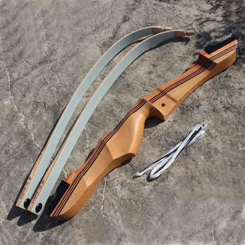 Outdoor Right-Handed Recurve Bow - 48"/68" Wooden Longbow with Adjustable Draw Weights for Archery and Hunting Accessories - Wild Frontier Gear LLC