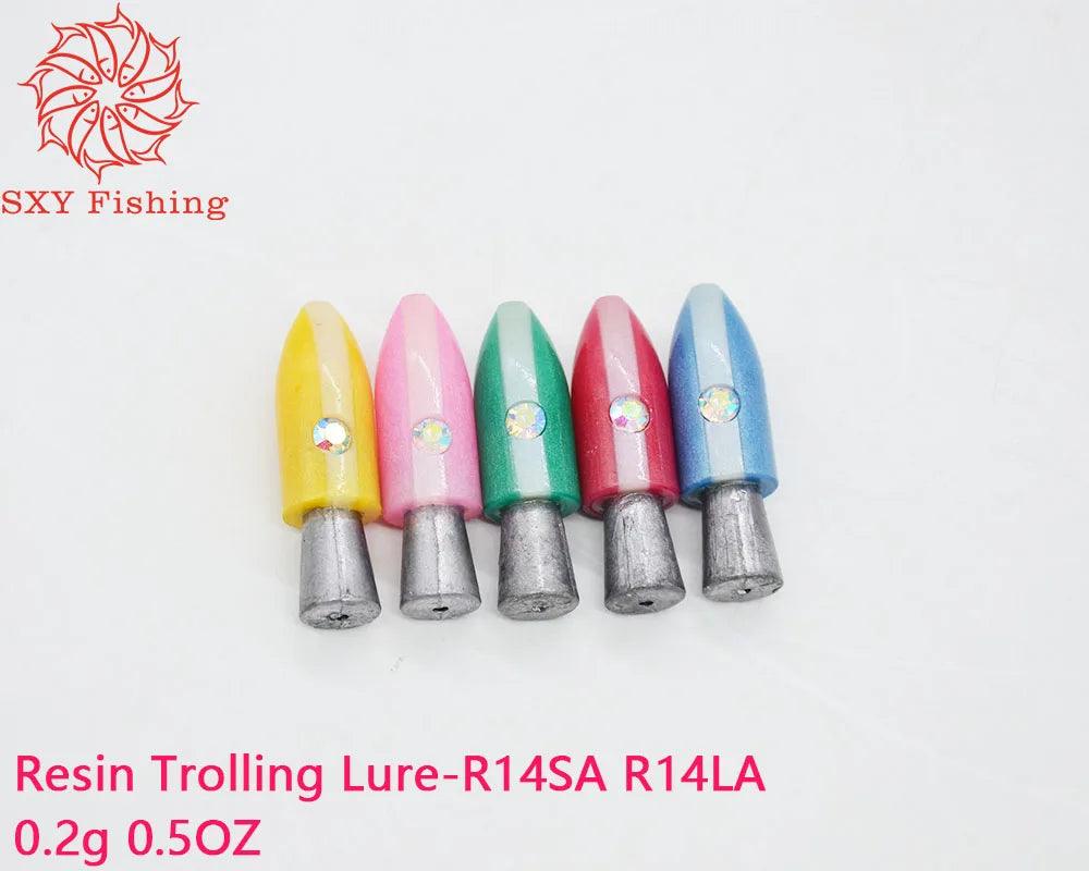 SXY Fishing Colored Resin Trolling Bait for Tuna and Wahoo - R14SA & R14LA Models - Wild Frontier Gear LLC