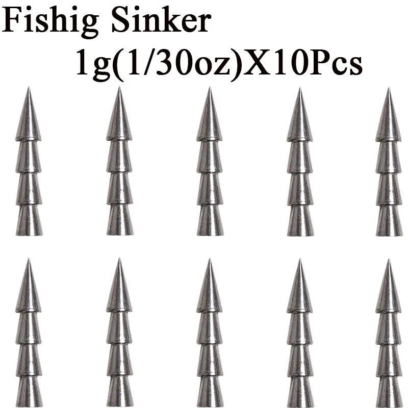 10pcs/lot Fishing Insert Weight 0.5g 1g 1.5g 2g 3.2g 4g Weight Sinker Fishing Soft Bait Fishing Accessories Wild Frontier Gear LLC