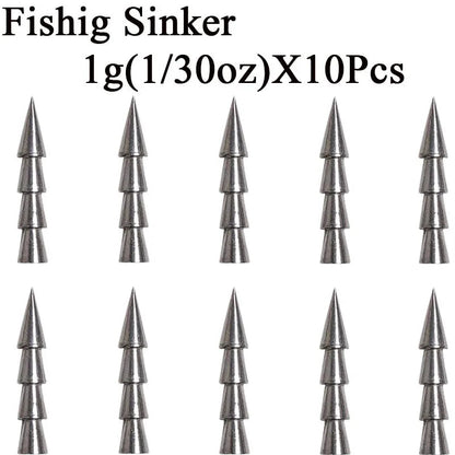 10pcs/lot Fishing Insert Weight 0.5g 1g 1.5g 2g 3.2g 4g Weight Sinker Fishing Soft Bait Fishing Accessories Wild Frontier Gear LLC