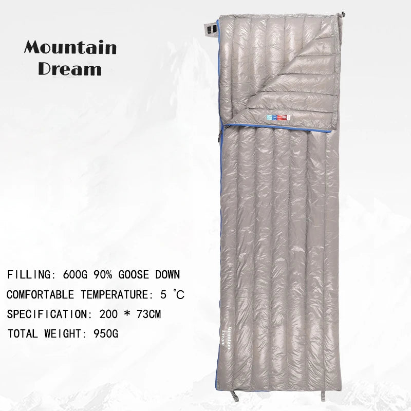 Mountaindream Outdoor camping hiking portable envelope 90% goose down 200*73 sleeping bag 3 seasons warm Wild Frontier Gear LLC