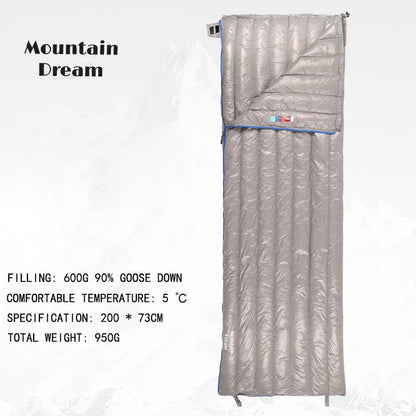 Mountaindream Outdoor camping hiking portable envelope 90% goose down 200*73 sleeping bag 3 seasons warm Wild Frontier Gear LLC