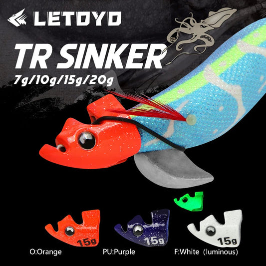LETOYO 2PCS Luminous EGI for tip run squid lure TR Sinker weight eging for Webfoot Octopus Cuttlefish sea fishing accessories Wild Frontier Gear LLC