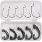 50pcs Wide Worm Hook Carbon Steel Offset Fishhook Bass Barbed Carp Fishing Hook Fishing Accessories Fishing Gear Fishing Tackle