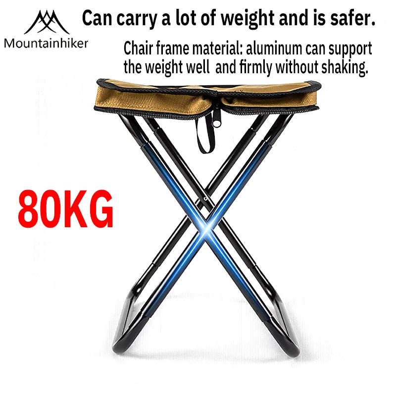 Mountainhiker camping portable folding stool ultra-light aluminum alloy storage chair mini fishing chair picnic light furniture - Wild Frontier Gear LLC
