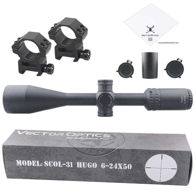 Vector Optics 6-24X50 Sfp Riflescope with Parallax Setting Tactical Sights Hunting Collimator .22Wmr & .308Win 750G Shock Proof