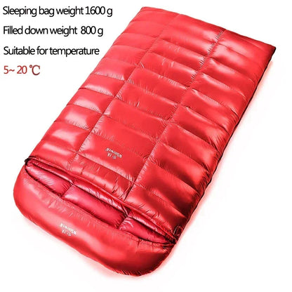2 Person White Duck Down Filled Camping Or Home Sleeping Bag Thin Suitable For Warm Weather Size 220 X 130cm Large Space