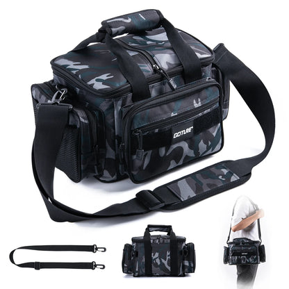 Goture Fishing Tackle Bags 38*23*19cm Shoulder Bag High capacity 600D Oxford cloth Outdoor Cycling Backpack Camping Picnic Bag