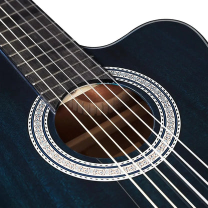 Electric Guitar, 39 Inch Cut Nylon String Classical Built-in Pickup Kit, Equipped with 4-band EQ Equalizer and Nylon Strings Wild Frontier Gear LLC