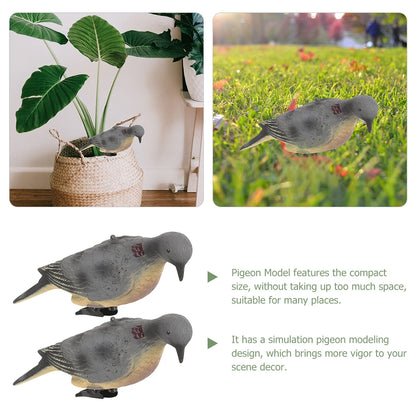 2Pc Simulation Pigeon Hunting Decoy Artificial Fake Pigeon Model Lifelike Bird Figurine Dove Statue Hunting Bait Prop Home Decor