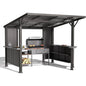 10x10 FT hardtop barbecue pavilion with iron sloping roof, side frame and extended countertop, durable barbecue shed Wild Frontier Gear LLC