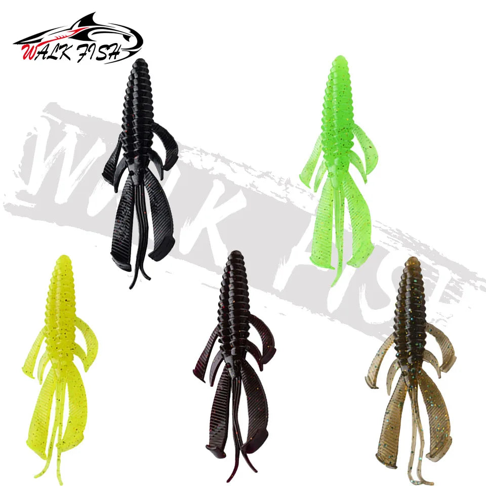 WALK FISH 8PCS Crazy Flapper Fishing Lures 90mm 3g Soft Lure Fishing Lures Soft TPR Baits Shrimp Bass Peche Gear Fishing Tackle Wild Frontier Gear LLC