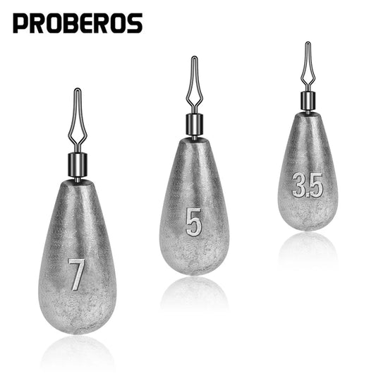 PROBEROS 10pcs/box Drop Shape Fishing Sinker 3.5g-5g-7g-10g-14g-20g Drop Shot Weights & Pencil Sinkers Tackle Wholesale Wild Frontier Gear LLC