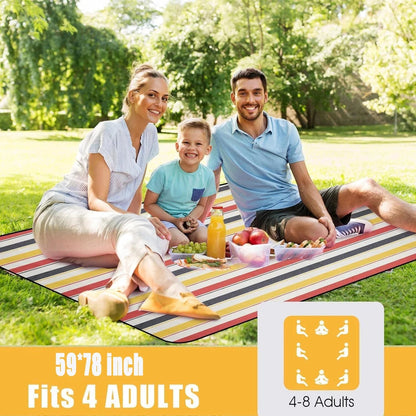 Picnic Blanket Waterproof, Beach Portable with Carry Strap Outdoor Camping Party, Large Foldable Sand Proof for Wet Grass Hiking Wild Frontier Gear LLC