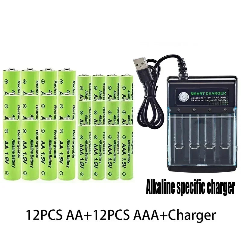 Original Rechargeable Battery 1.5V AA9800mAh+AAA8800mAh+Charger for Computer Clock Radio Video Game Digital Camera AA AAAbattery Wild Frontier Gear LLC