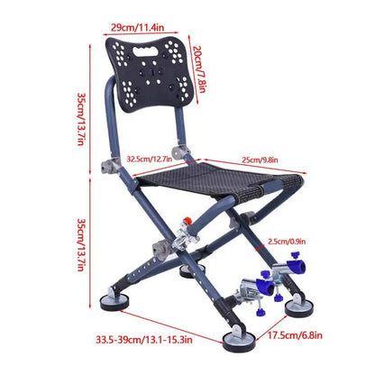 Portable Four-leg Fishing Chair Folding Fish Chair 180 Degree Adjustable Backrest Recliner Aluminum Alloy Camping Chair Stool - Wild Frontier Gear LLC