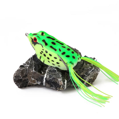 1 Pcs 5G 8.5G 13G 17.5G Frog Lure Soft Tube Bait Plastic Fishing Lure with Fishing Hooks Top Water Ray Frog Artificial 3D Eyes