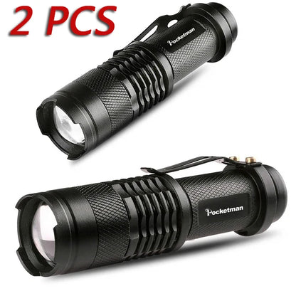 5 PCS Mini Brightest Led Flashlight Tactical Flashlights Powerful LED Torch  Zoomable Flashlamp Powered by AA batteries or 14500