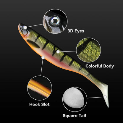 1PCS 19cm 34g Soft Fishing Lure Swimbait Fish baits Finest Detailed Top Quality Softbait Manufature Printed soft Fishing Bait