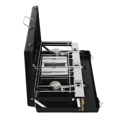 Portable Tabletop Cooking Stove with Handle Camping Stove with Removable Grid and Tray Wild Frontier Gear LLC