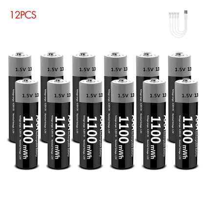 MATOV 1.5V AAA USB Li-ion Rechargeable Battery Aaa 1.5V 1100mWh Lithium Batteries with 4-in-1 Cable for Toys Camera Flashlight Wild Frontier Gear LLC