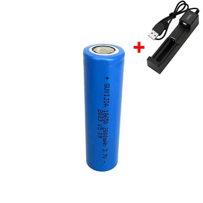2000mah 18650 Rechargeable Battery with Charger 3.7V Li-ion Batteries for Electric Pointer Doorbell Flashlight Lithium Battery Wild Frontier Gear LLC