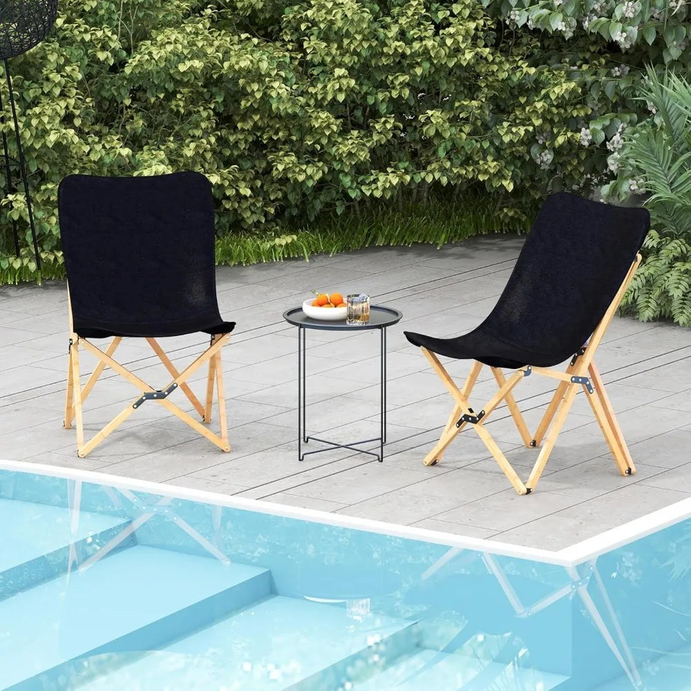Camping Chairs 2 Pack Folding Beach Chairs for 330lbs, Outdoor Butterfly Chair, Portable Lawn Chairs for Picnic Fishing Hiking
