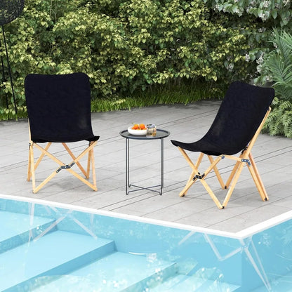 Camping Chairs 2 Pack Folding Beach Chairs for 330lbs, Outdoor Butterfly Chair, Portable Lawn Chairs for Picnic Fishing Hiking