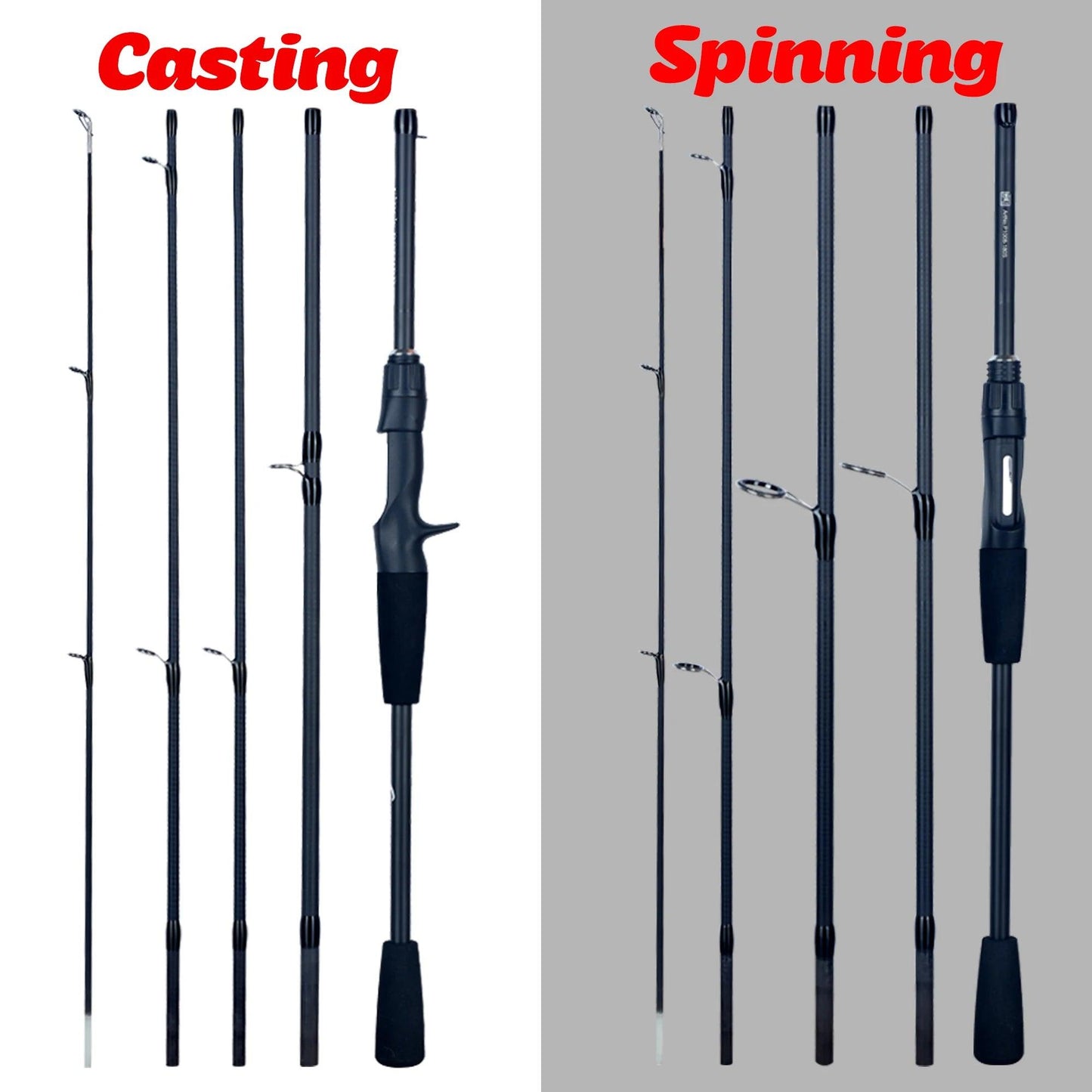 PHISHGER Spinning Baitcasting Travel Carbon Mini Goods For Fishing Rods Casting Weight 5-30g M Fast Ultralight Lure Trout Pole - Wild Frontier Gear LLC
