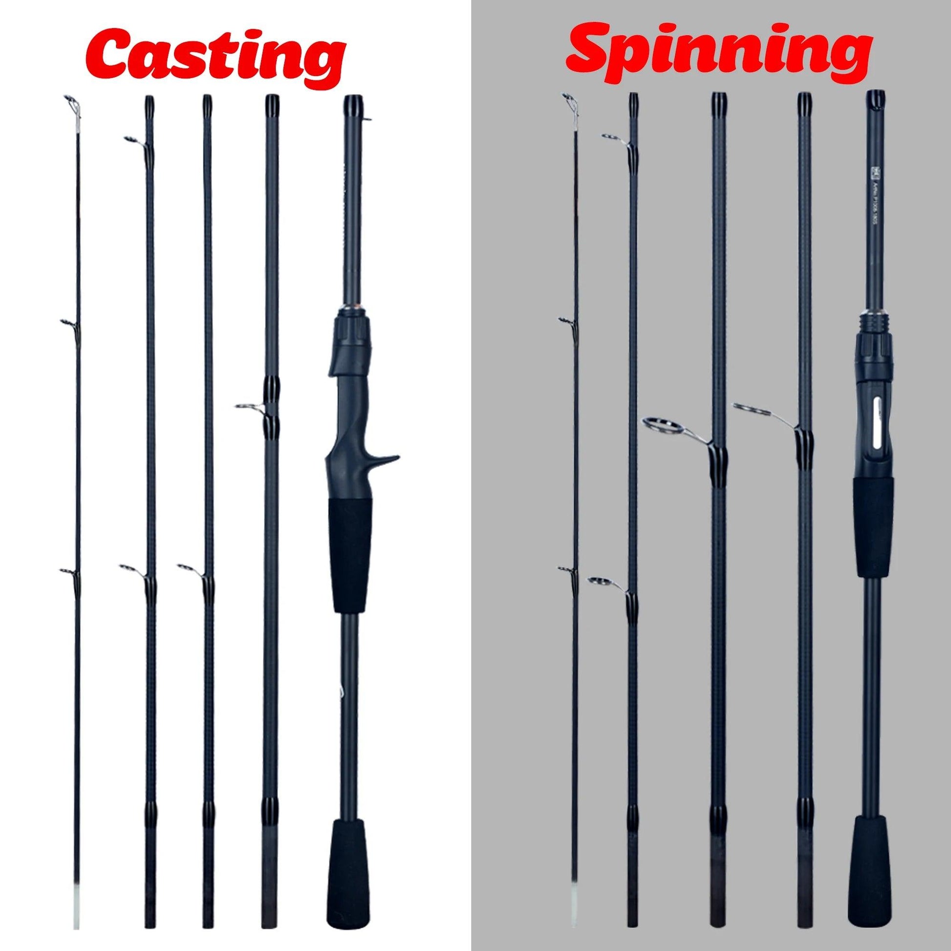 PHISHGER Spinning Baitcasting Travel Carbon Mini Goods For Fishing Rods Casting Weight 5-30g M Fast Ultralight Lure Trout Pole - Wild Frontier Gear LLC
