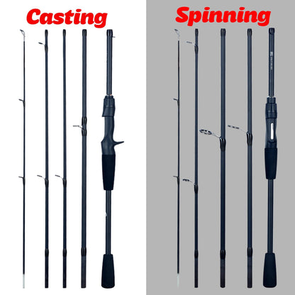 PHISHGER Spinning Baitcasting Travel Carbon Mini Goods For Fishing Rods Casting Weight 5-30g M Fast Ultralight Lure Trout Pole - Wild Frontier Gear LLC