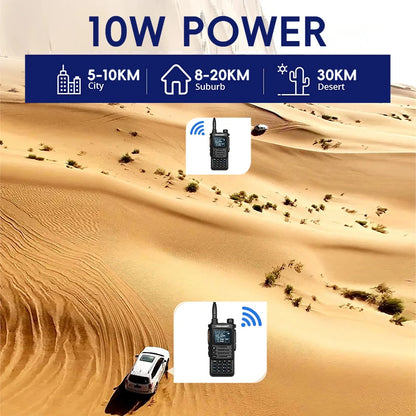 2nd Gen TIDRADIO TD H8 10W Profession Walkie Talkie Long Range  Emergency Radio Portable Two Way Radio Receiver HAM GMRS
