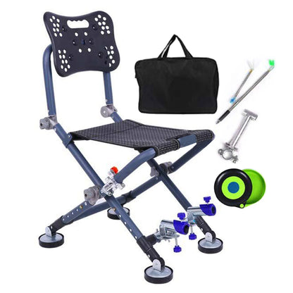 Portable Four-leg Fishing Chair Folding Fish Chair 180 Degree Adjustable Backrest Recliner Aluminum Alloy Camping Chair Stool - Wild Frontier Gear LLC