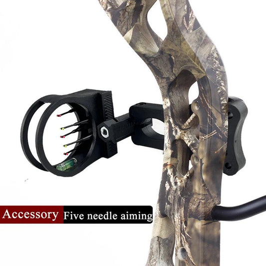 Five-Needle Sighting Bow And Arrow Archery Accessories Fiber Sight Compound Recurve Bow With Light Adjustable For Shooting - Wild Frontier Gear LLC
