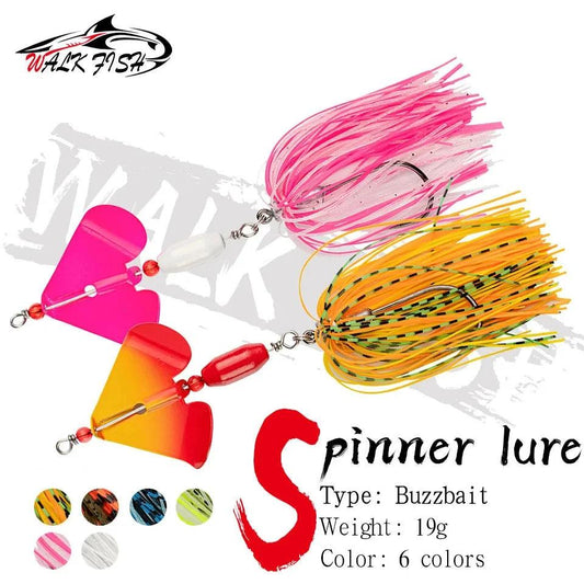WALK FISH 1PCS 19G Spinner Bait Lure with Pinwheel Blade for Bass and Pike Fishing Tackle - Wild Frontier Gear LLC