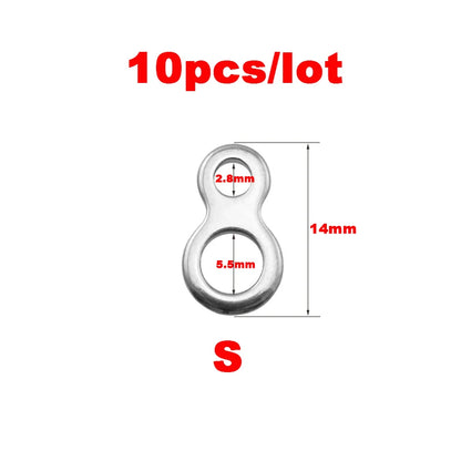 10-50Pcs Stainless Steel Fishing Solid Ring Sea Fishing Lures Connectors Jigging Ring Swivels Fishing Snap Accessory Tackle Tool